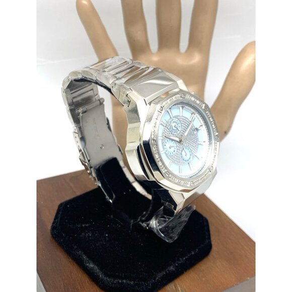 JBW Men's Watch JB-6101-M Saxon Swiss Quartz Diamond Blue Dial Silver Steel 48mm - Picture 14 of 14